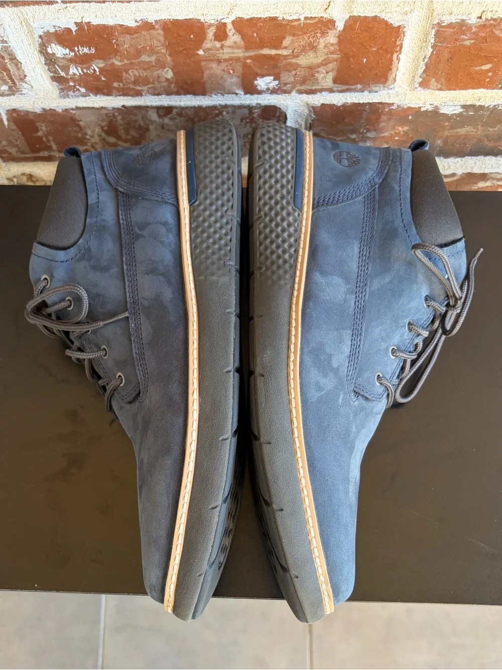 Timberland Cross Mark Navy Blue Nubuck Leather Chukka Boots Size 10.5